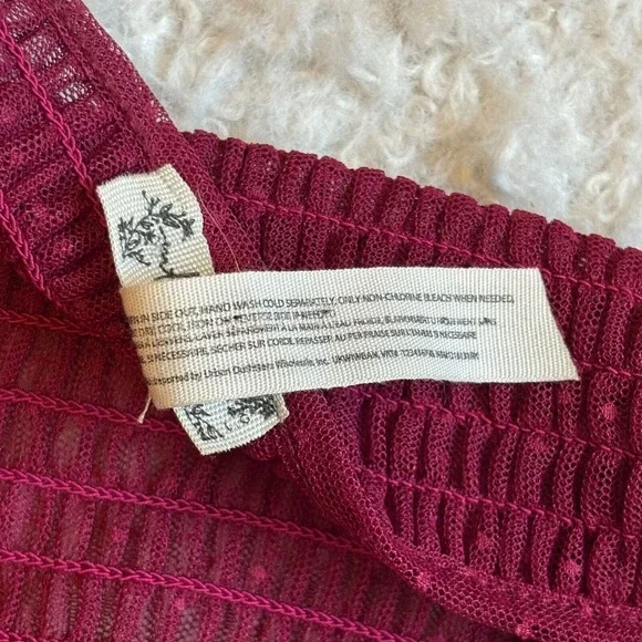 Free People Intimately Women's L Can't Stop Won't Stop Mesh Slip Dress Burgundy - Picture 12 of 12